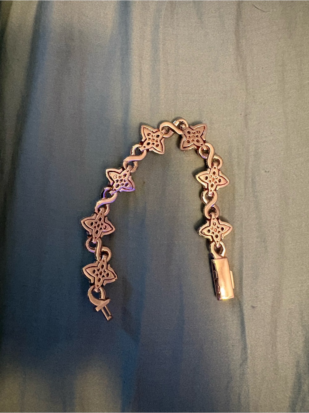 Rose Gold Floral Link Bracelet - Women Jewelry